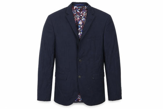 Front view of Next men’s blue polyester jacket blazer, size 40