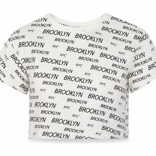 Primark Girls White  Cotton Cropped T-Shirt Size 10-11 Years Round Neck