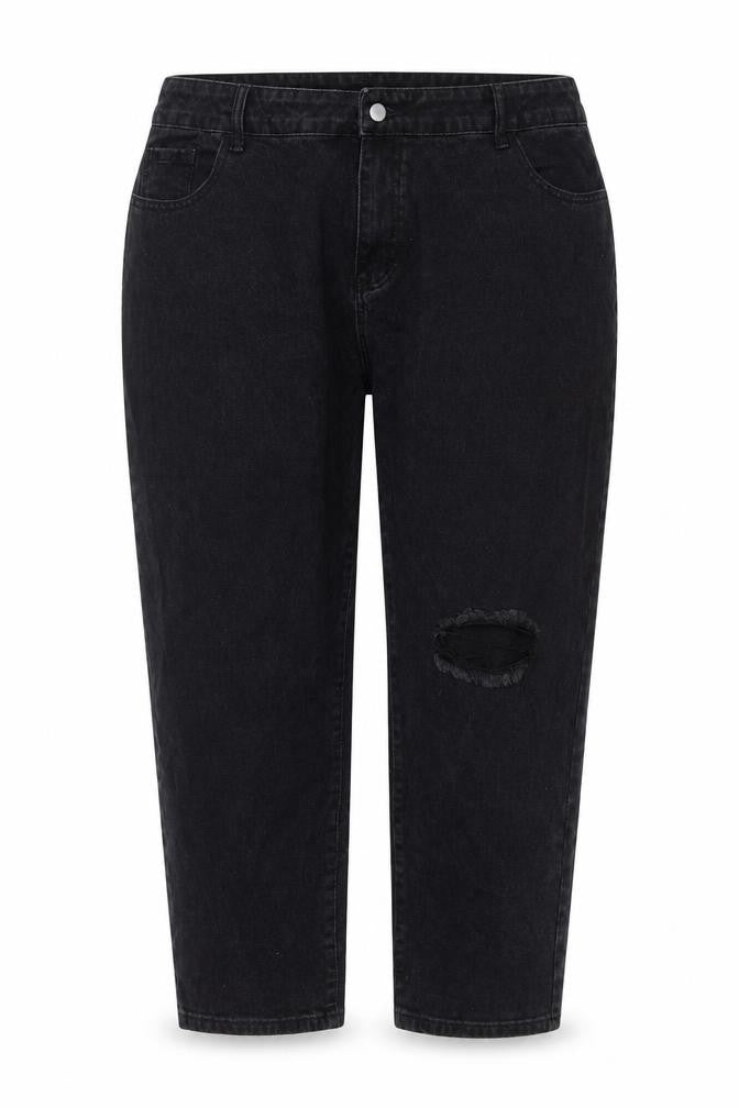 SheIn Womens Grey  Cotton Mom Jeans Size 4XL L26 in Regular Zip