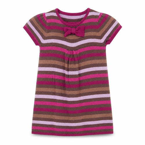 Sergent Major Girls Multicoloured Striped Viscose Jumper Dress  Size 5 Years  Round Neck