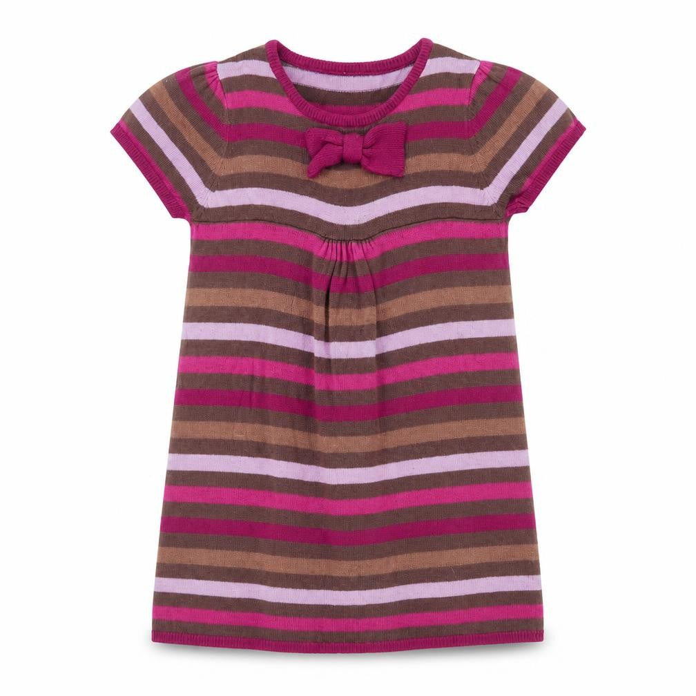 Sergent Major Girls Multicoloured Striped Viscose Jumper Dress  Size 5 Years  Round Neck