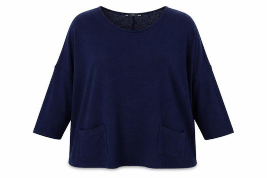 Front view of TU women’s blue polyester pullover sweatshirt, size UK 12, pullover