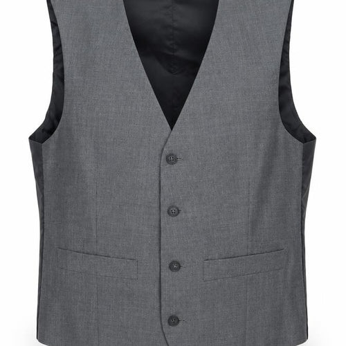 Burton Mens Grey Striped Polyester Tuxedo Suit Waistcoat Size 38