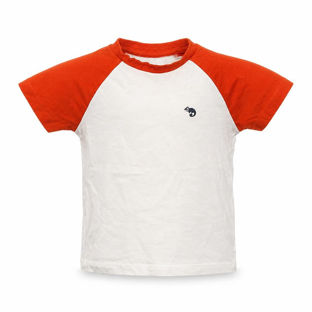 Front view of Matalan boys’ white cotton basic t-shirt, size 12-18, months round neck pullover