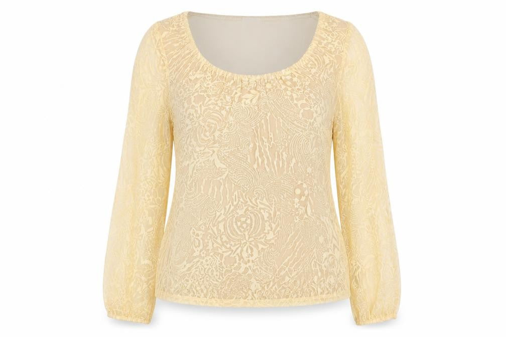 Next Womens Beige Paisley Polyester Basic Blouse Size 16 Round Neck