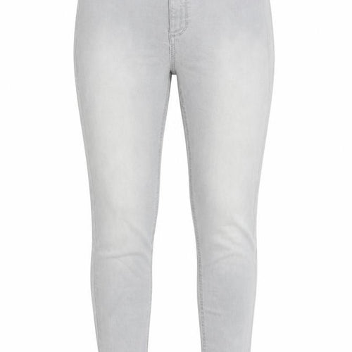 M&S Womens Grey  Cotton Skinny Jeans Size 8 L29 in Regular Button