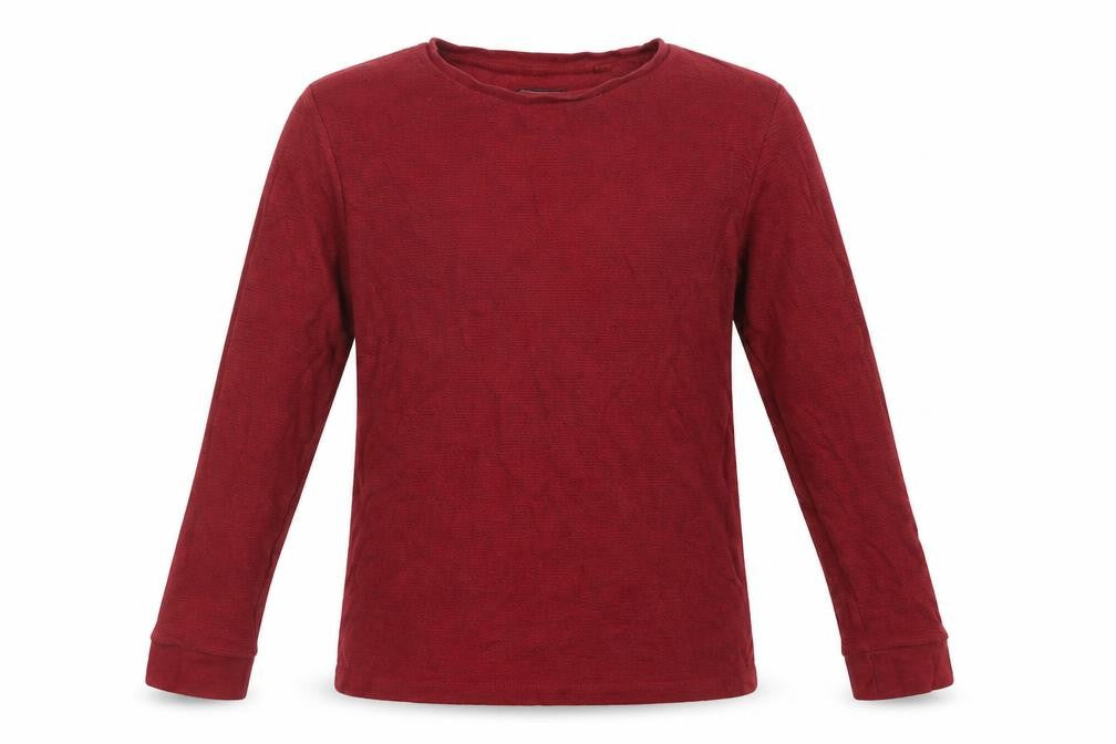 Front view of Next boys’ red cotton pullover sweatshirt, size 10, years