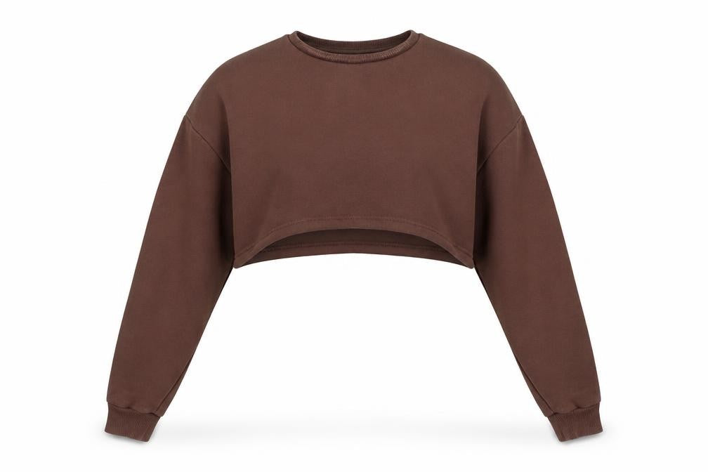 Candy Couture Girls Brown  Cotton Pullover Sweatshirt Size 15 Years   - Cropped