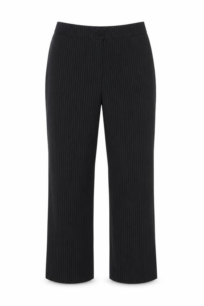 AMARANTO Womens Black Striped Polyester Dress Pants Trousers Size 16 L31 in Regular Button