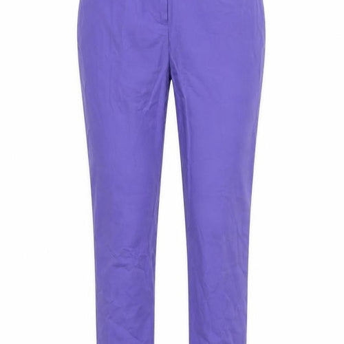 Marks and Spencer Womens Purple  Polyester Trousers  Size 34 in L25 in Regular Hook & Eye