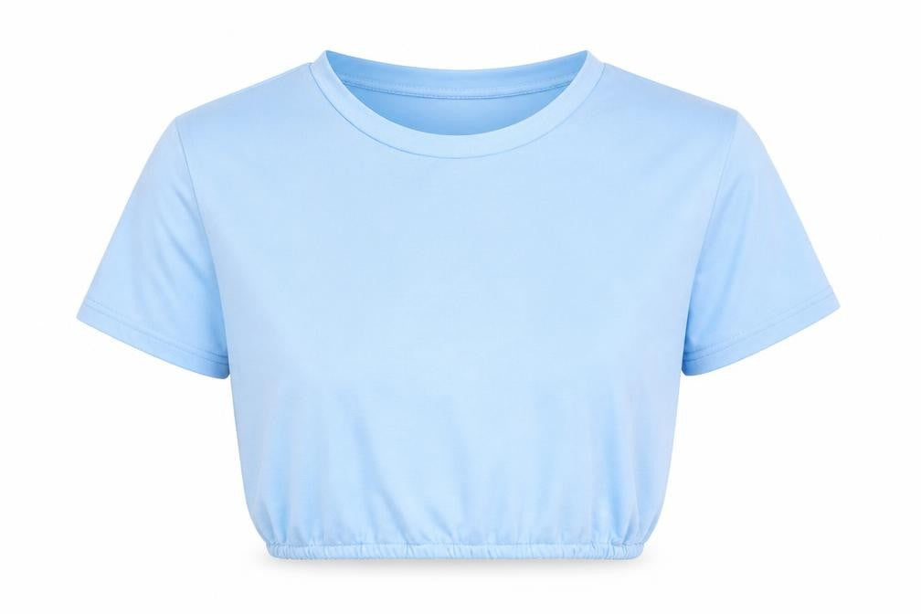 Shein  Girls Blue  Polyester Cropped T-Shirt Size S Round Neck