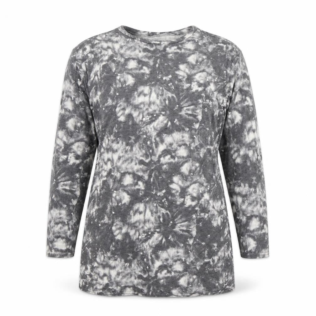 Front view of New Look women’s grey round neck polyester jumper, size UK 10