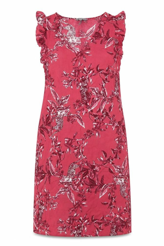 Debenhams Womens Pink Floral Viscose Shift  Size 10  V-Neck