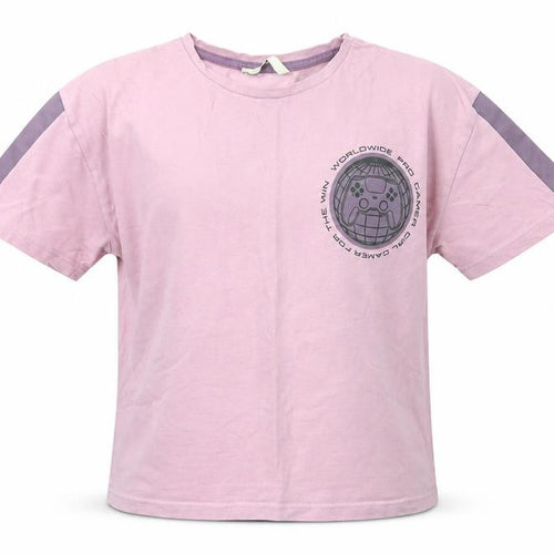 George Girls Purple  Cotton Basic T-Shirt Size 12 Years Round Neck