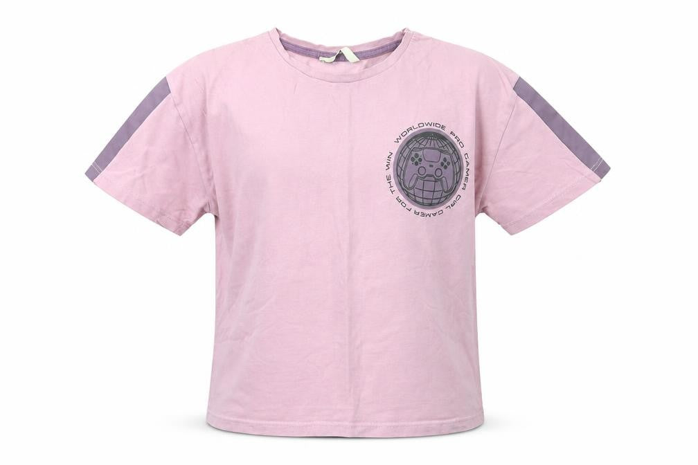 George Girls Purple  Cotton Basic T-Shirt Size 12 Years Round Neck