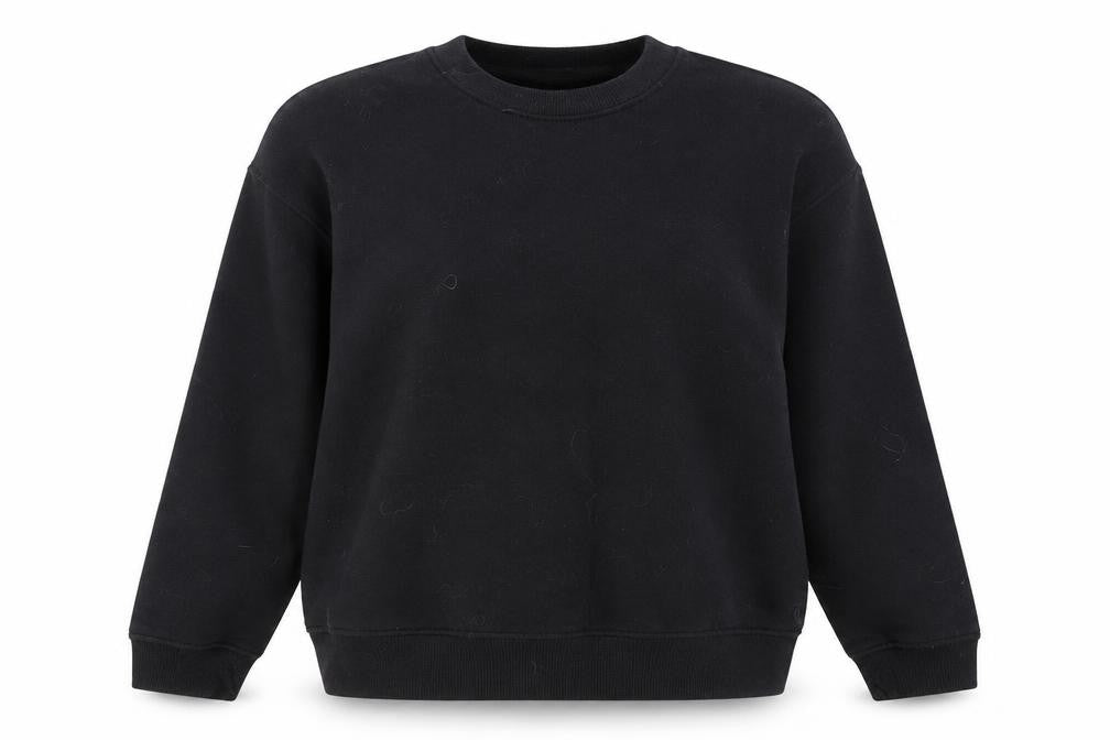 Front view of Primark women’s black cotton pullover sweatshirt, size M