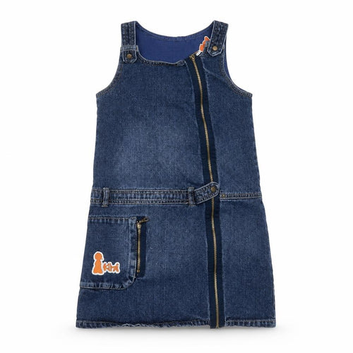 TISSAIA Girls Blue  Cotton Shift  Size 8 Years  Round Neck