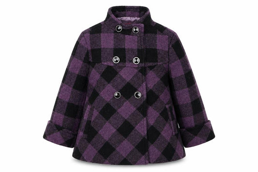 Front view of Mariquita Perez girls’ purple overcoat coat, size 2, years