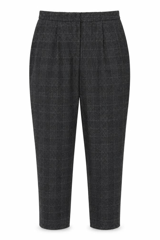 Front view of New Look women’s grey polyester trousers, size UK 10, 28-inch leg regular hook & eye