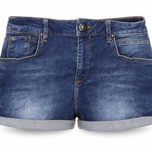 Preworn Womens Blue  Cotton Hot Pants Shorts Size 30 in  Regular Button