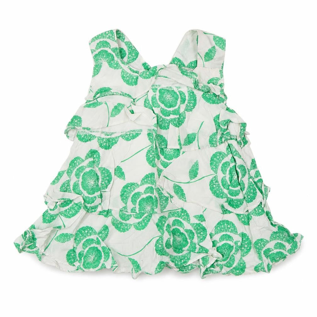 Rocha Little Rocha Girls Green Floral Cotton Basic Tank Size 18-24 Months Round Neck Pullover