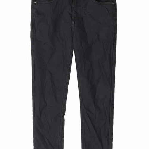 Denim & Co. Girls Black  Viscose Pedal Pusher Trousers Size 8-9 Years  Regular Button
