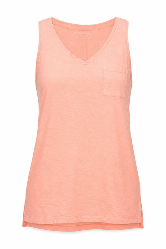 Front view of Next women’s pink cotton basic tank, size UK 12, v-neck