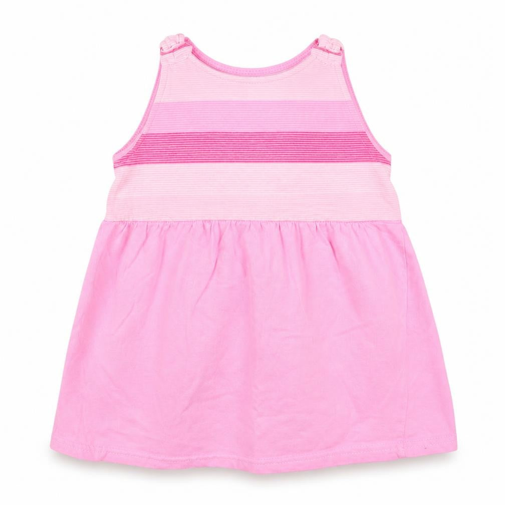 Ergee Girls Pink Striped Cotton A-Line  Size 6-9 Months  Round Neck Pullover