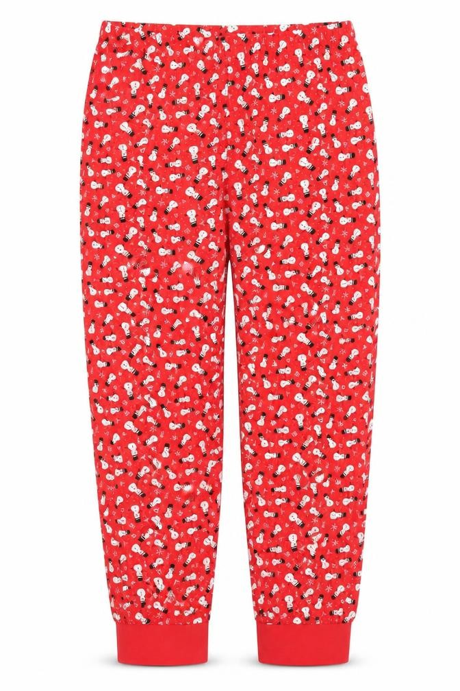 Preworn Womens Red Geometric Cotton Trousers  Size S L27 in Regular  - Snowman Print Pyjama Pants