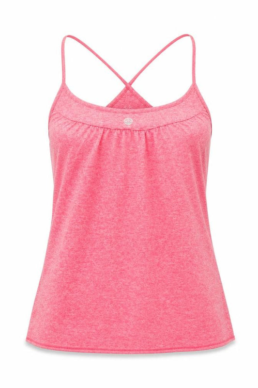 Front view of Studiotwo women’s pink polyester camisole t-shirt, size UK 10, round neck