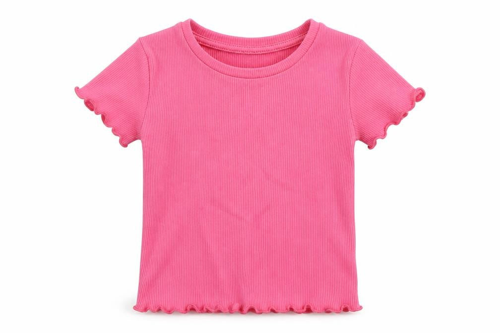 Primark Girls Pink  Cotton Basic T-Shirt Size 18-24 Months Round Neck