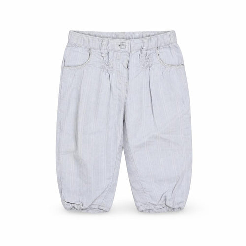 Obaibi Girls Blue Striped Cotton  Trousers Size 12 Months