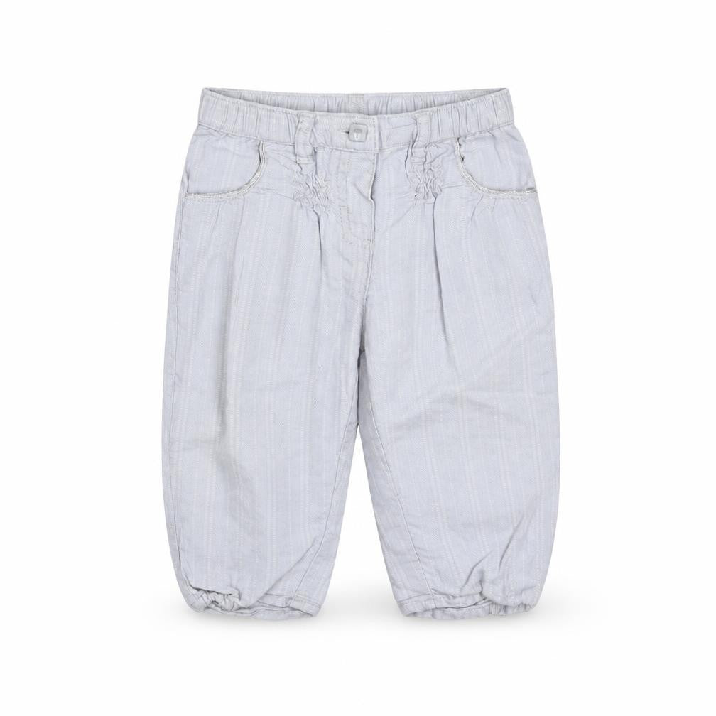 Obaibi Girls Blue Striped Cotton  Trousers Size 12 Months