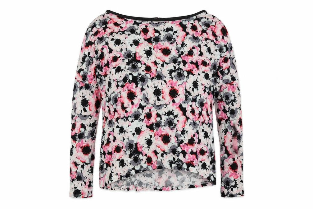 Front view of George women’s multicoloured floral viscose basic blouse, size UK 8, round neck