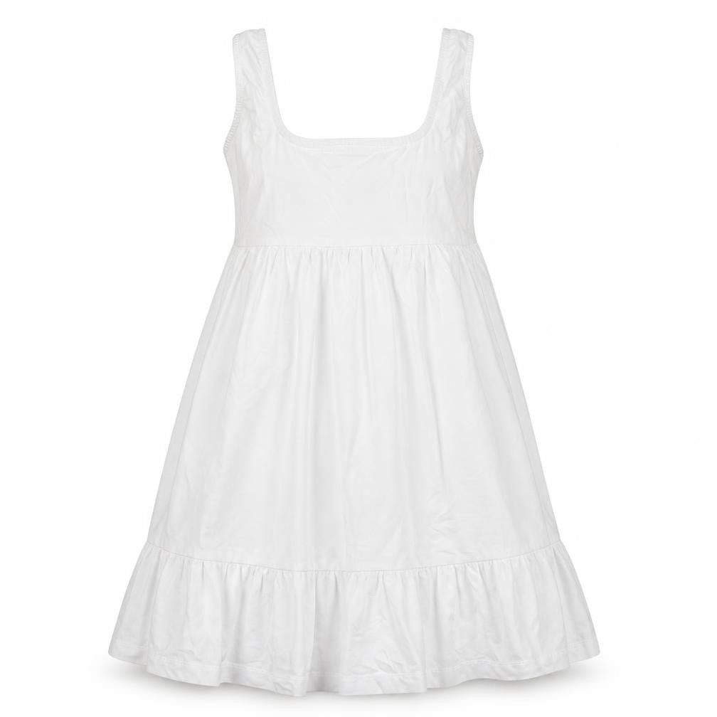 MNG Womens White  Cotton Trapeze & Swing  Size 2XS  Round Neck