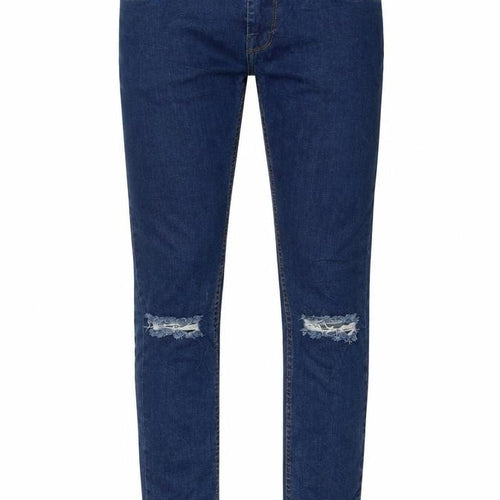 Soul Star Mens Blue  Cotton Skinny Jeans Size 32 in L35 in Extra-Slim Zip