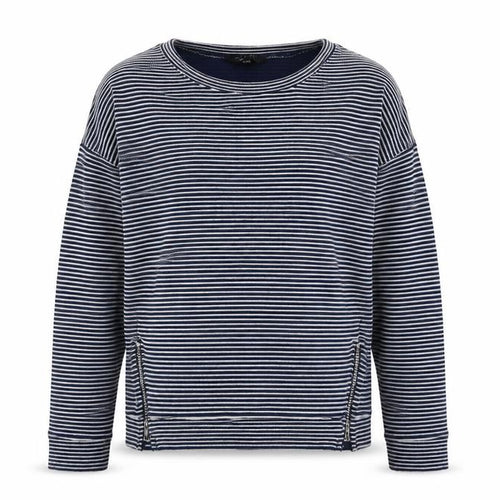 New Look Girls Blue Striped Cotton Pullover Sweatshirt Size 12-13 Years