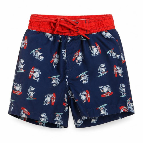 Primark Boys Blue Geometric Polyester Sweat Shorts Size 2-3 Years  Regular Tie - Ride the Waves