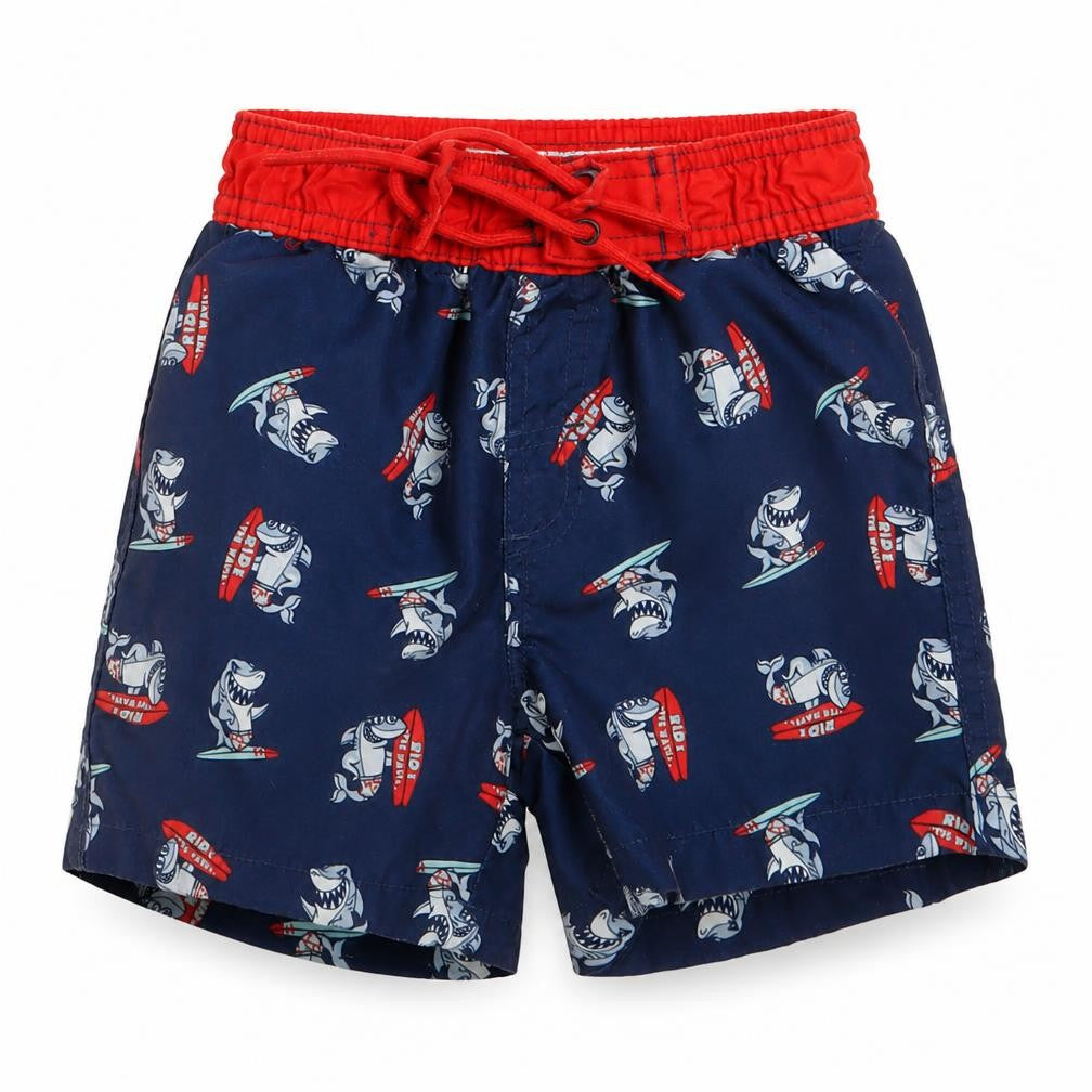 Primark Boys Blue Geometric Polyester Sweat Shorts Size 2-3 Years  Regular Tie - Ride the Waves