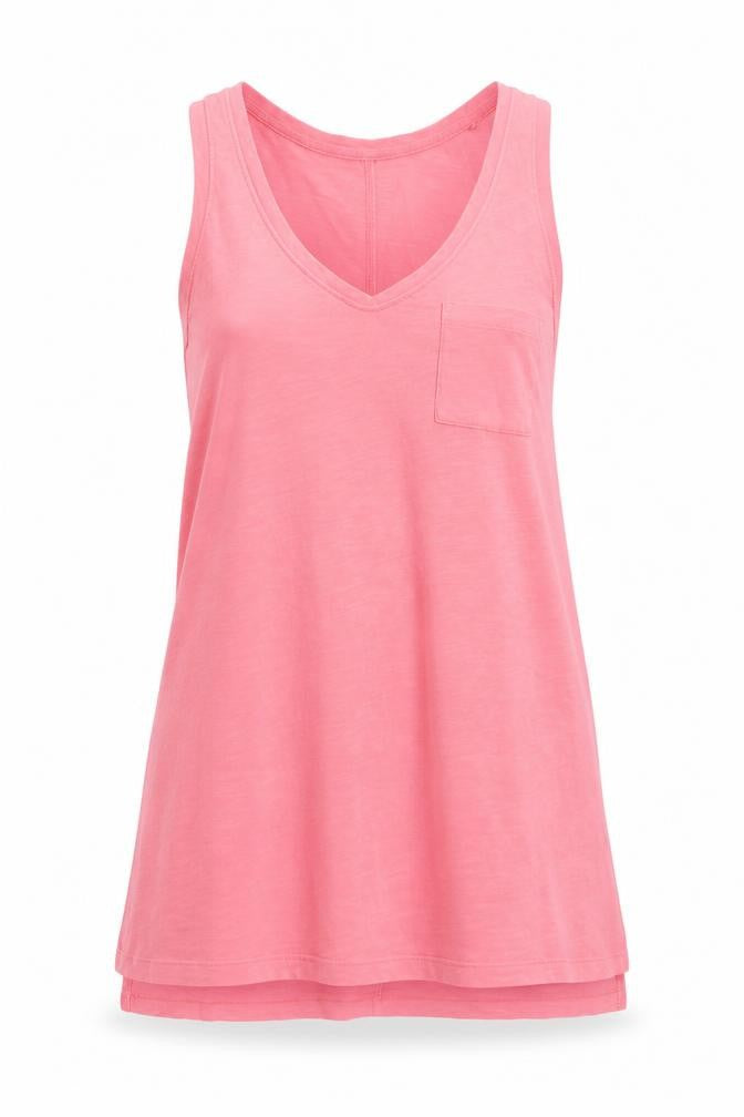 Front view of Next women’s pink cotton a-line, size UK 10, v-neck pullover