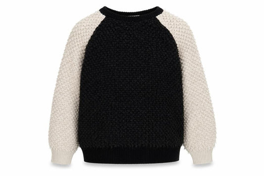 Front view of Next women’s black acrylic pullover sweatshirt, size UK 12, pullover