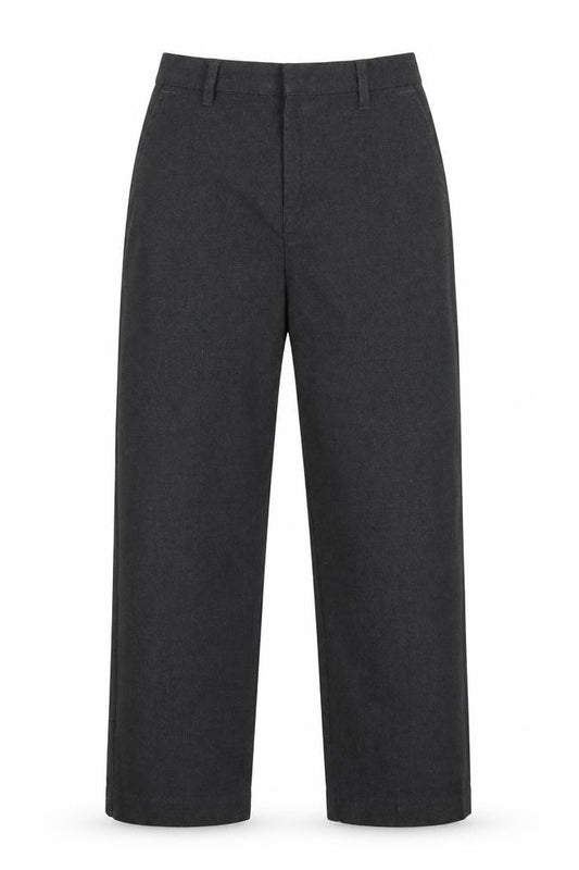Front view of Tu boys’ grey polyester dress pants trousers, size 9, years regular hook & loop - school wear
