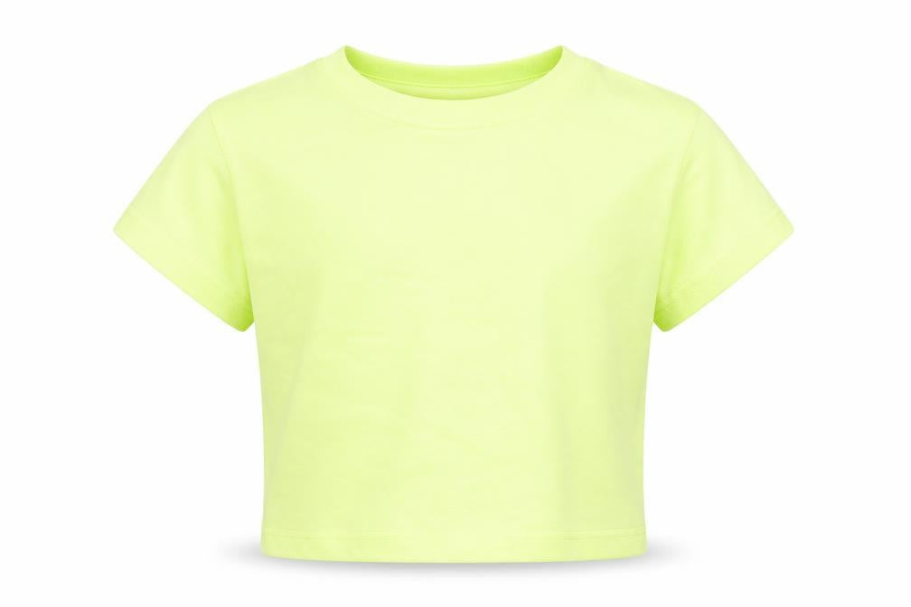NEXT Girls Green  Cotton Basic T-Shirt Size 3 Years Crew Neck  - Neon