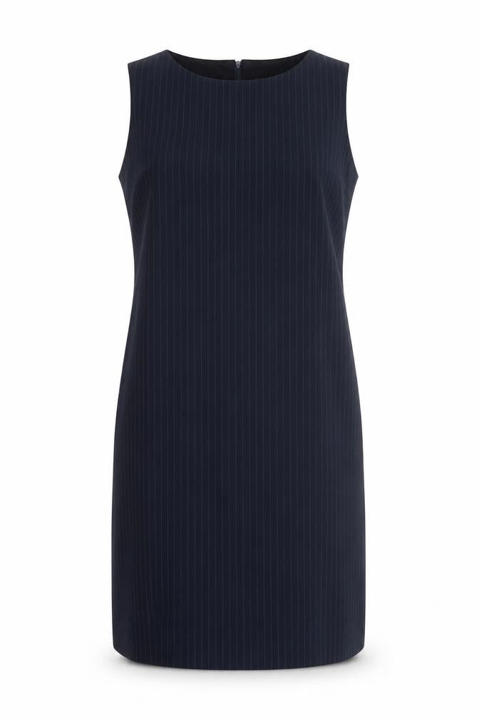 AYC By Joshua Faulk Womens Blue Striped Polyester Pinafore/Dungaree Dress  Size 14  Round Neck Zip