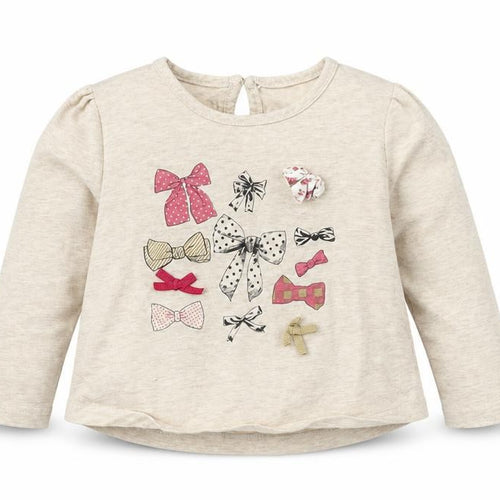 Matalan Girls Beige  Cotton Basic T-Shirt Size 12-18 Months Round Neck