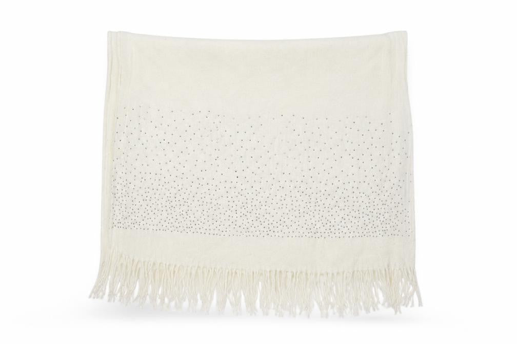 Front view of Preworn women’s ivory cotton shawl/wrap