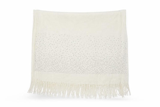 Front view of Preworn women’s ivory cotton shawl/wrap
