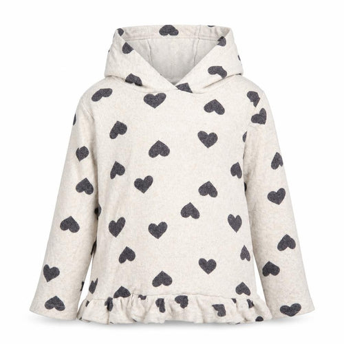 F&F Boys Beige  Vinyl Pullover Hoodie Size 5-6 Years  Pullover - Love Hearts