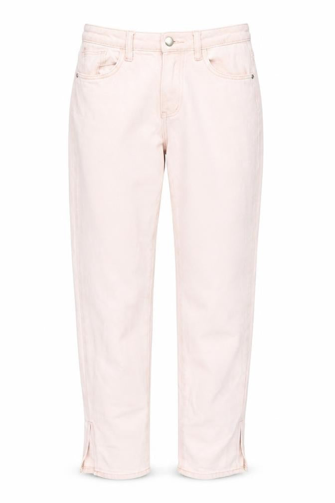 PRETTYLITTLETHING Womens Pink  Cotton Straight Jeans Size 6 L32 in Regular Button