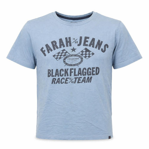 Farah Jeans Boys Blue  Cotton Basic T-Shirt Size 10-11 Years Crew Neck
